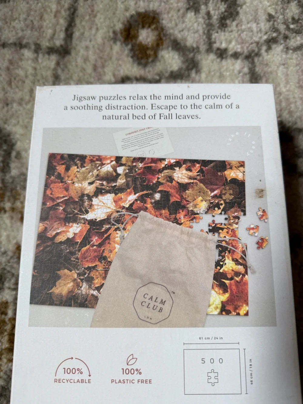 Fall Leaves 500 Piece Calm Club Jigsaw Puzzle New